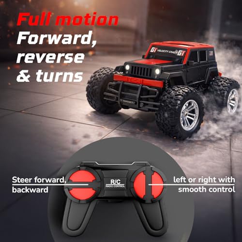 Image of Lifelong Rechargeable Off Roader Monster Truck Remote Control Car for Kids 3-8 Yrs | High Speed, 1200mAh 90 Min Playtime, 100ft Range, Type-C Charging, Big Tyres RC Toy for Boys & Girls (LLCORC02)