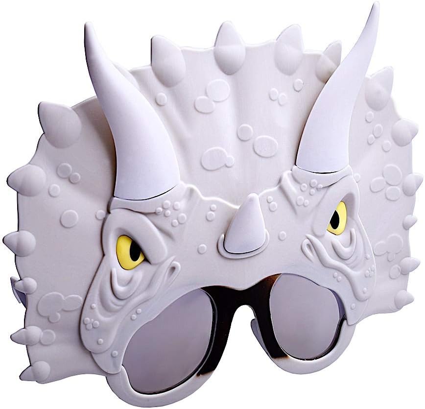 Sunstaches Jurassic World Triceratops Sunglasses | Costume Dress Up Dinosaur Shades | One Size Fits Most