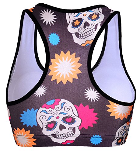 Image of Sister Amy Women's Aerobics Gym Dance Yoga Vest Printed Sports Bra Top Vest
