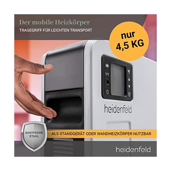 Heidenfeld Elektro Konvektorheizung EK100 | 3 Jahre Garantie - 2300 Watt - Fernbedienung - Timer - LCD-Display… – Bild 8