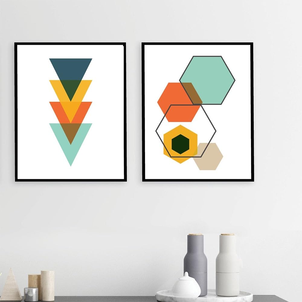 WUHBCZ Art Decor,Abstract Geometric Shape Module Wall Art Canvas Painting Nordic Posters And Prints Wall Pictures for Living Room Decor Artwork-40 * 50cm*2PCS (No Frame)