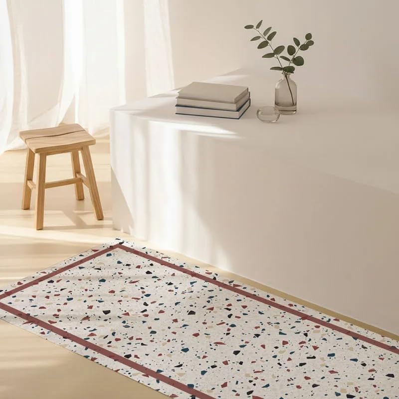 99 Déco - Tapis antidérapant en Vinyle intérieur et extérieur - 50 x 120 cm - Multicolore - Terrazzo