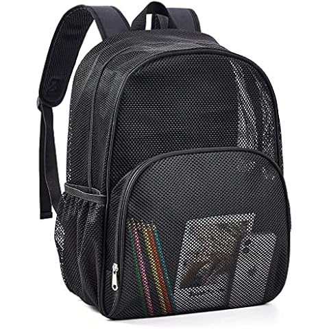 COVAX Mesh Backpack for School, Heavy Duty Mesh Bookbag, Semi-Transparent Back Pack for Beach, Swimming, Sports, Work, Travel Cover