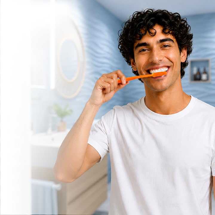 Image of MAXI Angular Hard Toothbrush | Helps Improve Gum Health | Deep Plaque & Stain Removal | Manual Hard Bristles Tooth Brush | Multicolor Value Pack of 12