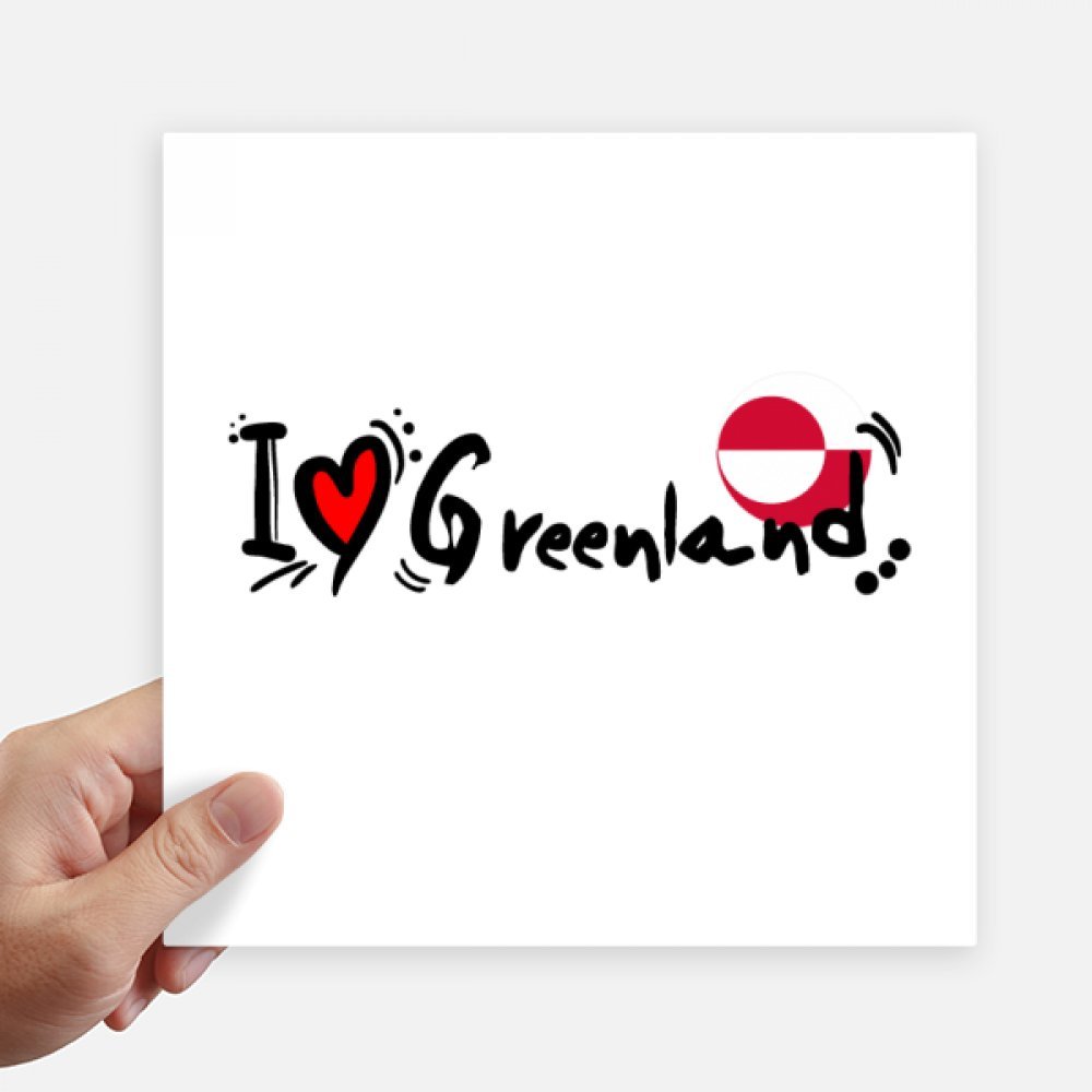 Pegatinas cuadradas de Groenlandia con ilustración de amor para pared y moto