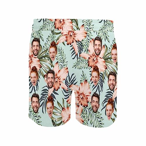 Custom Men'S Swim Trunks with Face Personalized Beach Shorts Quick Dry Board Short Summer Tropical Customized Swim Shorts2
