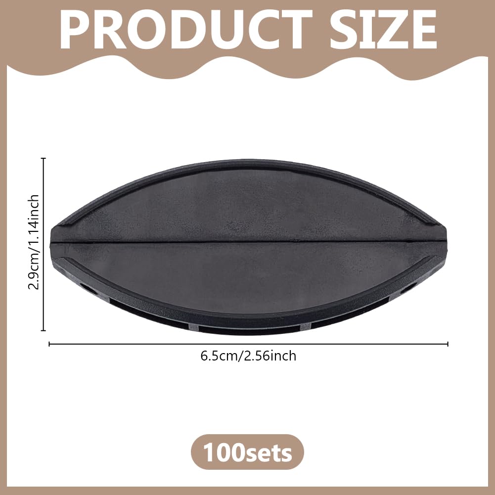 WEBEEDY 100 Pièces Lamelleuses pour Menuiserie Outil de Connexion Rapide pour Biscuits Réutilisable Assortiment de Connecteurs pour Meubles pour Bricolage de Meubles (Noir)
