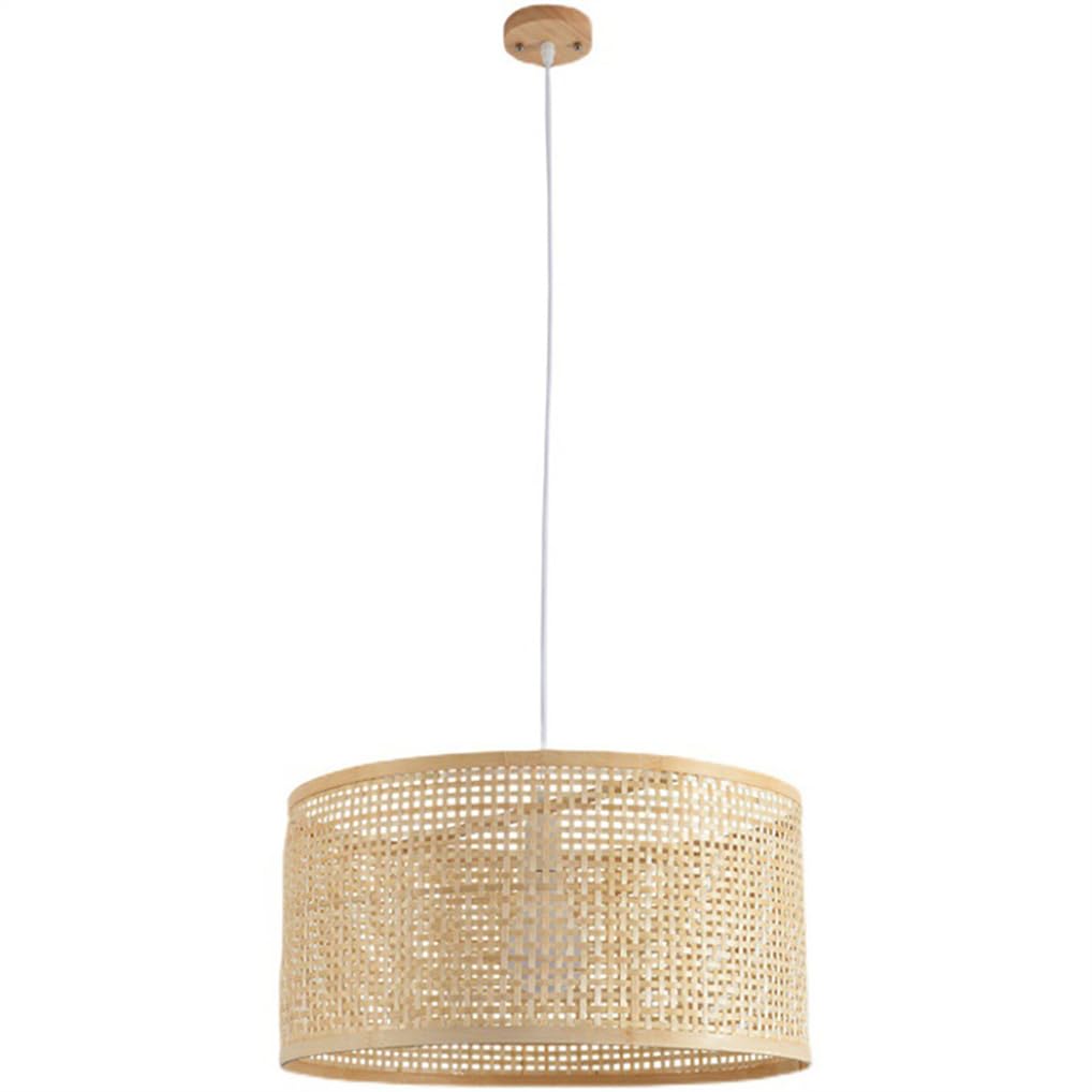 Plafonnier en bambou pour eclairage tamise chaleureux lustre rotin anti eblouissement