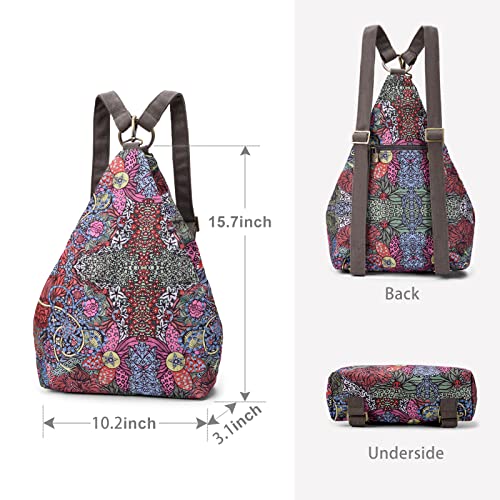 Image of Black Butterfly Floral Small Backpack for Women, Nature Lightweight Daypack