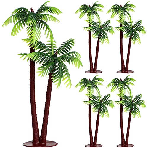 VANZACK Coconut Palm Tree Miniature Model for Aquariums, Glass Containers, Dollhouse Decor, 5 Pieces