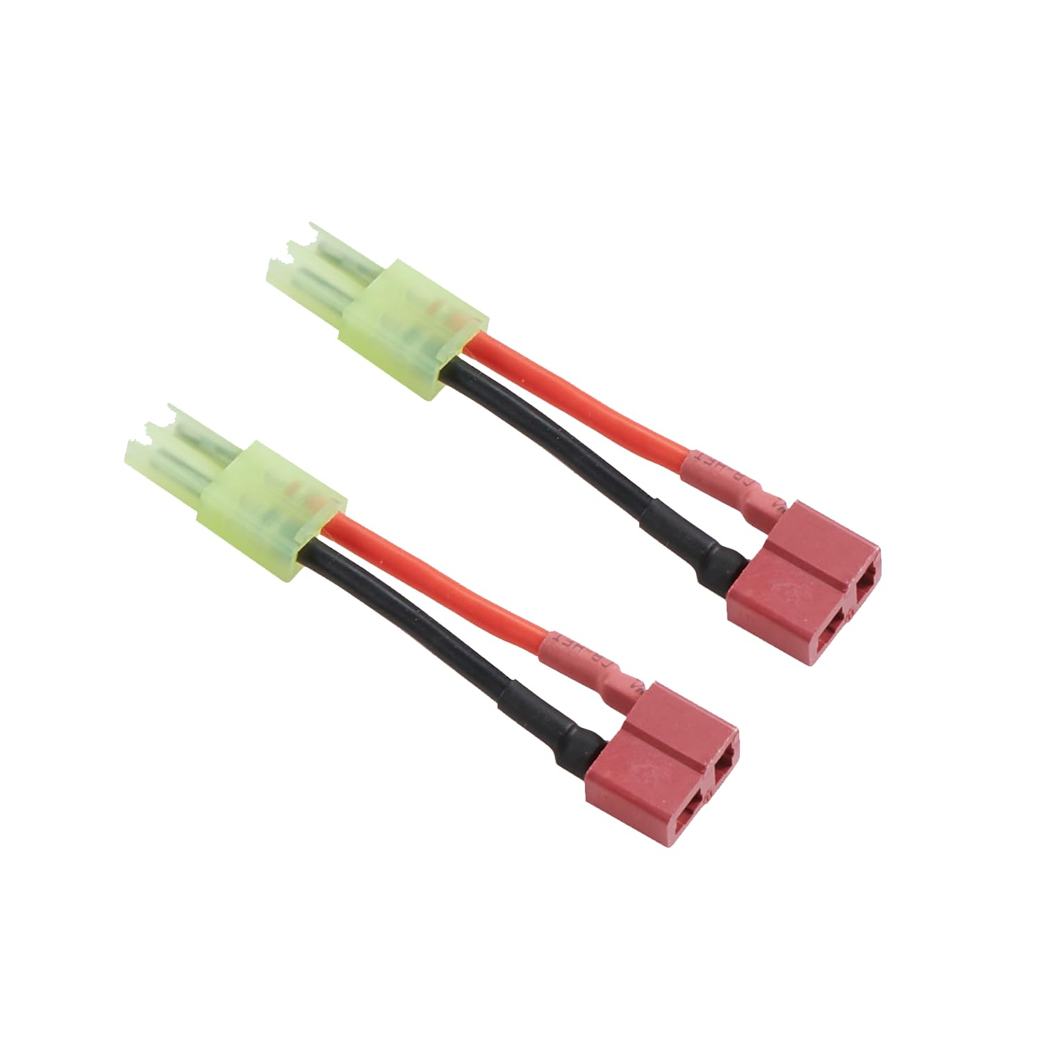 Lancer Tactical Airsoft Battery Adapter Small Tamiya to Standard Dean Connector 16AWG for RC Airsoft Nimh/Lipo Battery-Two Packs