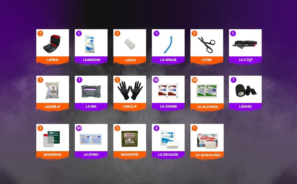 Miniatura 5 de Lightning X Products Kit de emergencia MOLLE de nailon premium, ideal para médicos tácticos, militares, entusiastas del aire libre (8 x 6.5 x 3