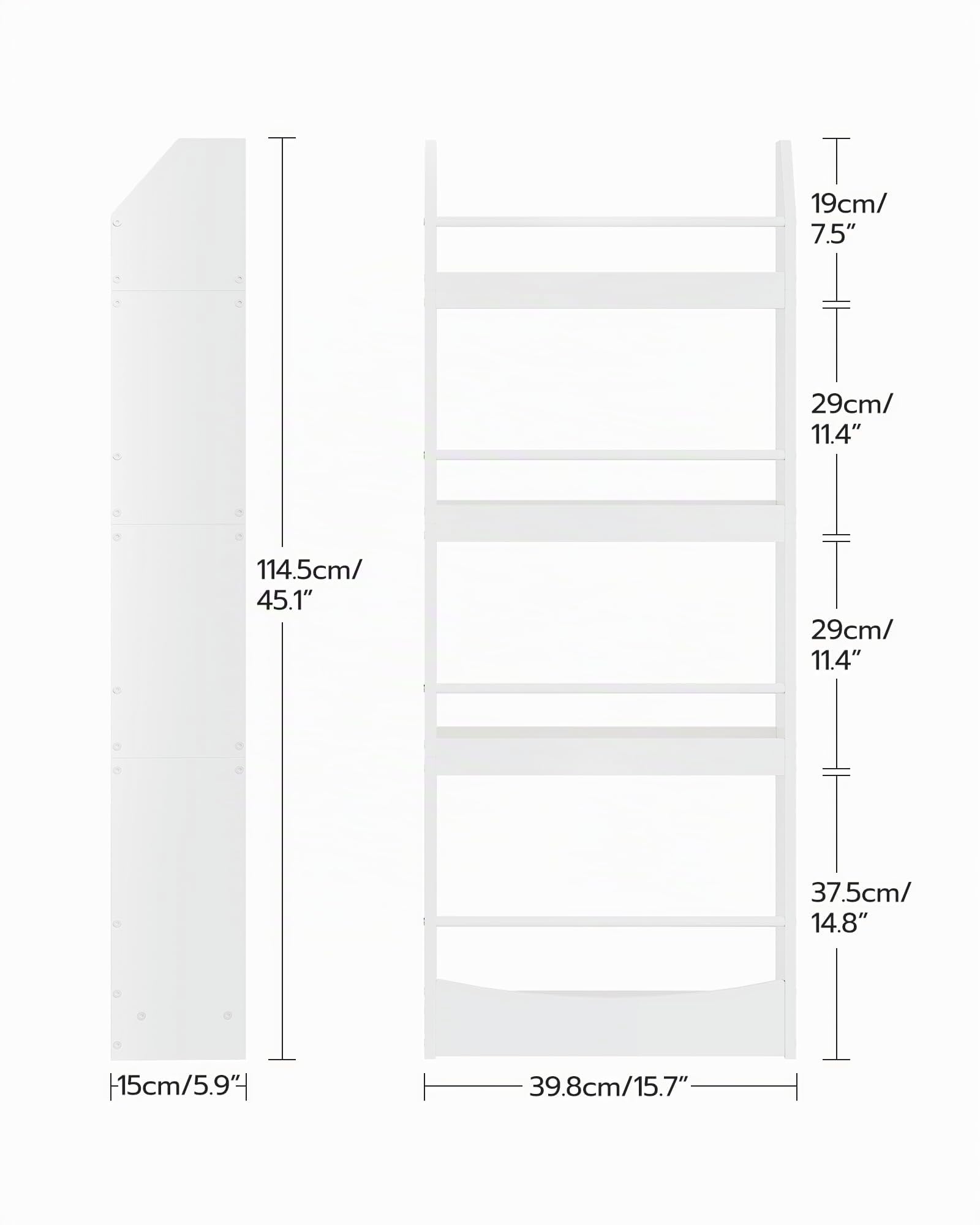 CHOEZON Bibliothèque Murale à 4 Niveaux pour Enfant, 39,8 cm Étagère à Livres Suspendue pour Chambre d’Enfant, Organisateur pour Jouets, Présentoir pour crèche, Salle de Jeux, Blanc DMCW04WB