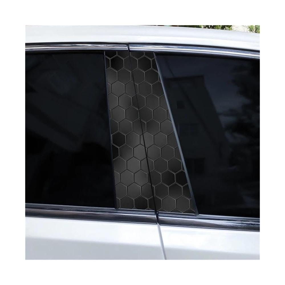 Decorative Items 2pcs Car B-Pillar Stickers Hexagonal Image Waterproof and Scratch-Resistant Car Door Pillar Decoration Stickers(Type A)