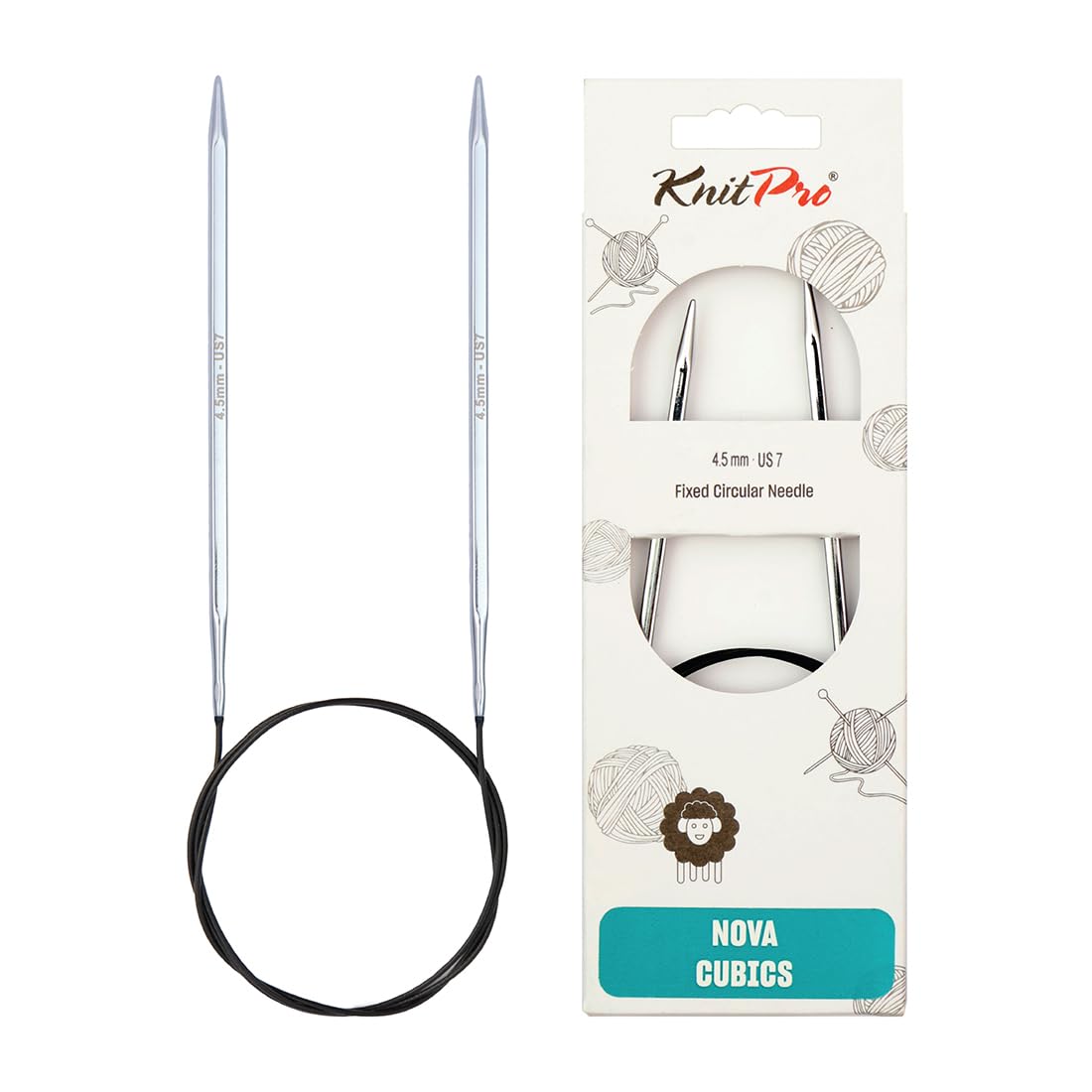 KnitPro Nova Cubics Fixed Circular Needles 47" (120cm) | 4.50mm