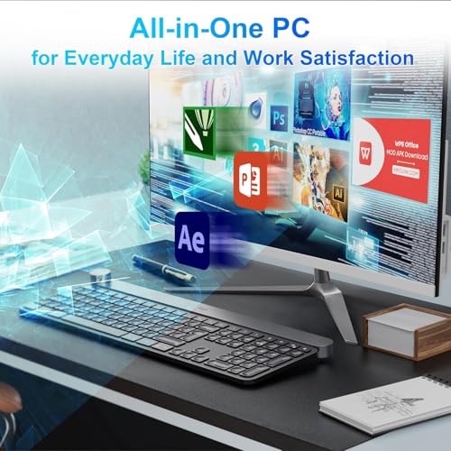 Image of 23 inch All-in-One Desktop Computer Core i7 16GB RAM DDR3 512GB ROM 1920 * 1080 IPS Display Desktop Computer with2.4G /5.0G WiFi & Bluetooth 5.1&HDMI, Wired Keyboard and Mouse