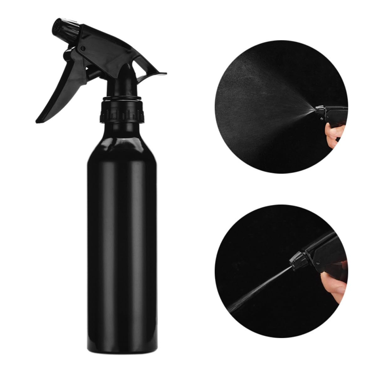 Sprühflaschen für 5 Stück Wiederbefüllbar 250ml Aluminium Schwarze und Tragbar Langlebig und Praktisch Parfüm und Make Up Wasser im Gebrauch
