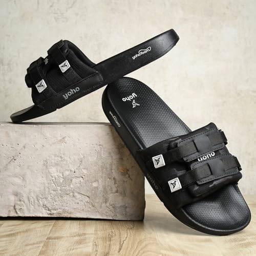 Image of YOHO Drystep Sliders for Men | Waterproof Monsoon Footwear & Rainy Sandals | Skin Friendly Adjustable Strap