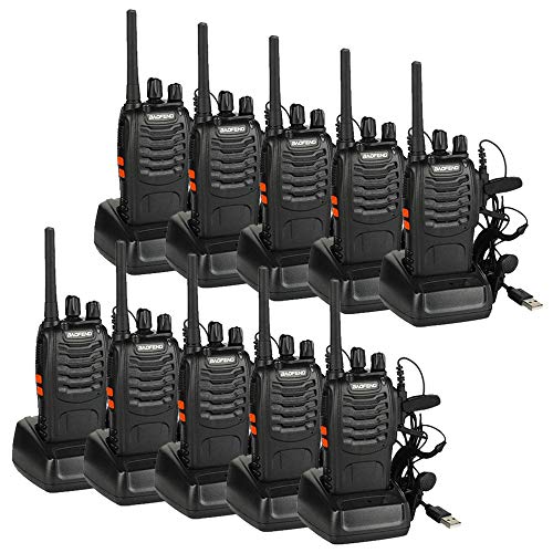 IMURZ Walkie Talkie 16 Channels USB Rechargeable Two Way Radio Long Range Built in LED Torch for Adult Hunting Hiking Camp