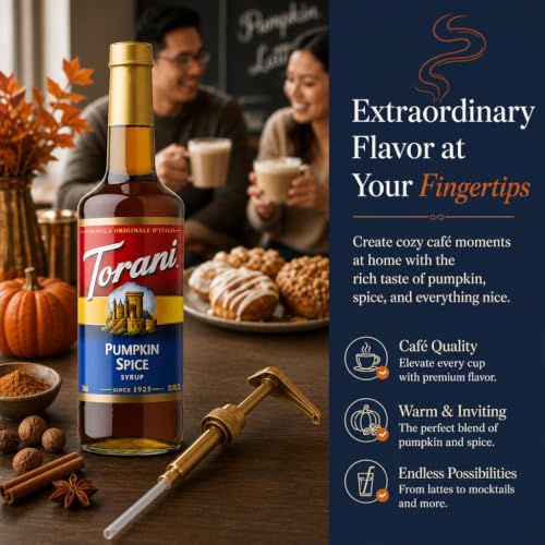 Torani Coffee Syrup, Pumpkin Spice Flavor, Pump Included, 25.4 Fl Oz - image 5