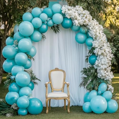 Image of 108Pcs Double Stuffed Teal Balloon Garland Arch Kit