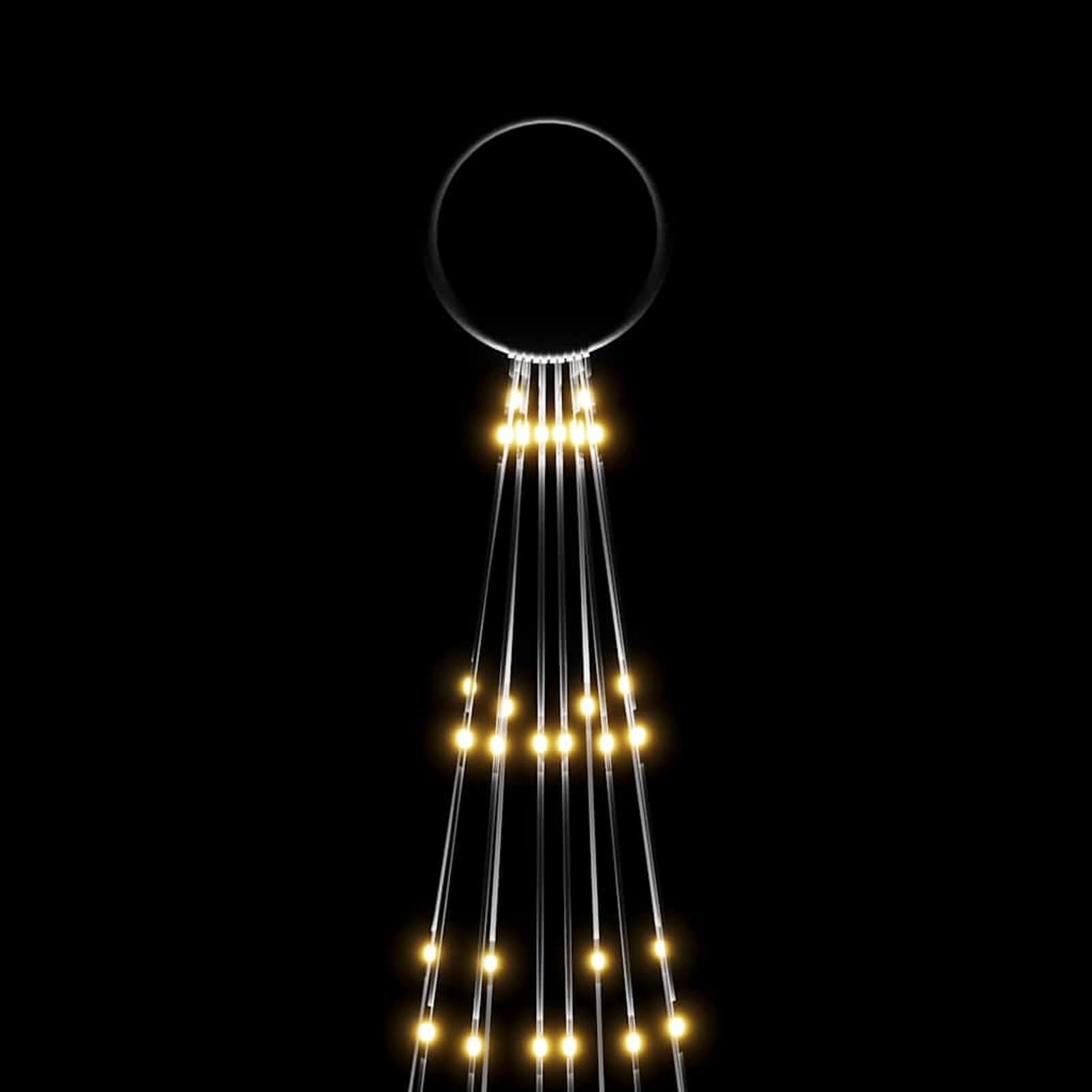 Gecheer Árbol de Navidad LED de Exterior para mástil, 310 Luces Blanco cálido, 300 cm de Alto, 8 Efectos de iluminación, con Cable USB de 5 m, fácil Montaje
