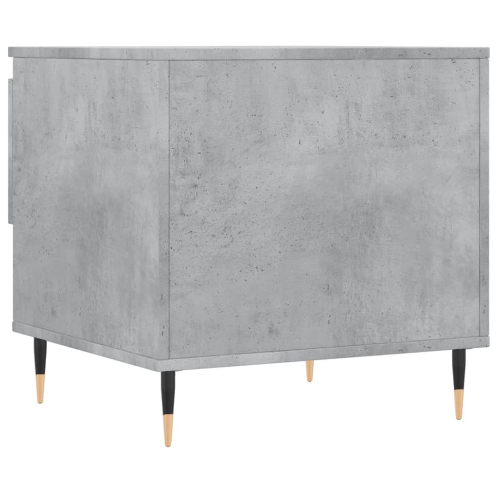 Juego de 2 mesas auxiliares pequeñas de 50 x 46 x 50 cm, de madera con patas de metal, diseño moderno, espacio de almacenamiento y estabilidad para salón, balcón, dormitorio