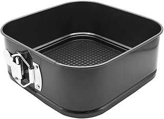 1 Piece Square Springform Cake Tin for Baking Non Stick, Pudding Pan, Bake Tin for Cake, Carbon Steel, 18 cm