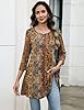 Zeagoo Boho Tops For Women's Round Neck 3/4 Sleeve... #2