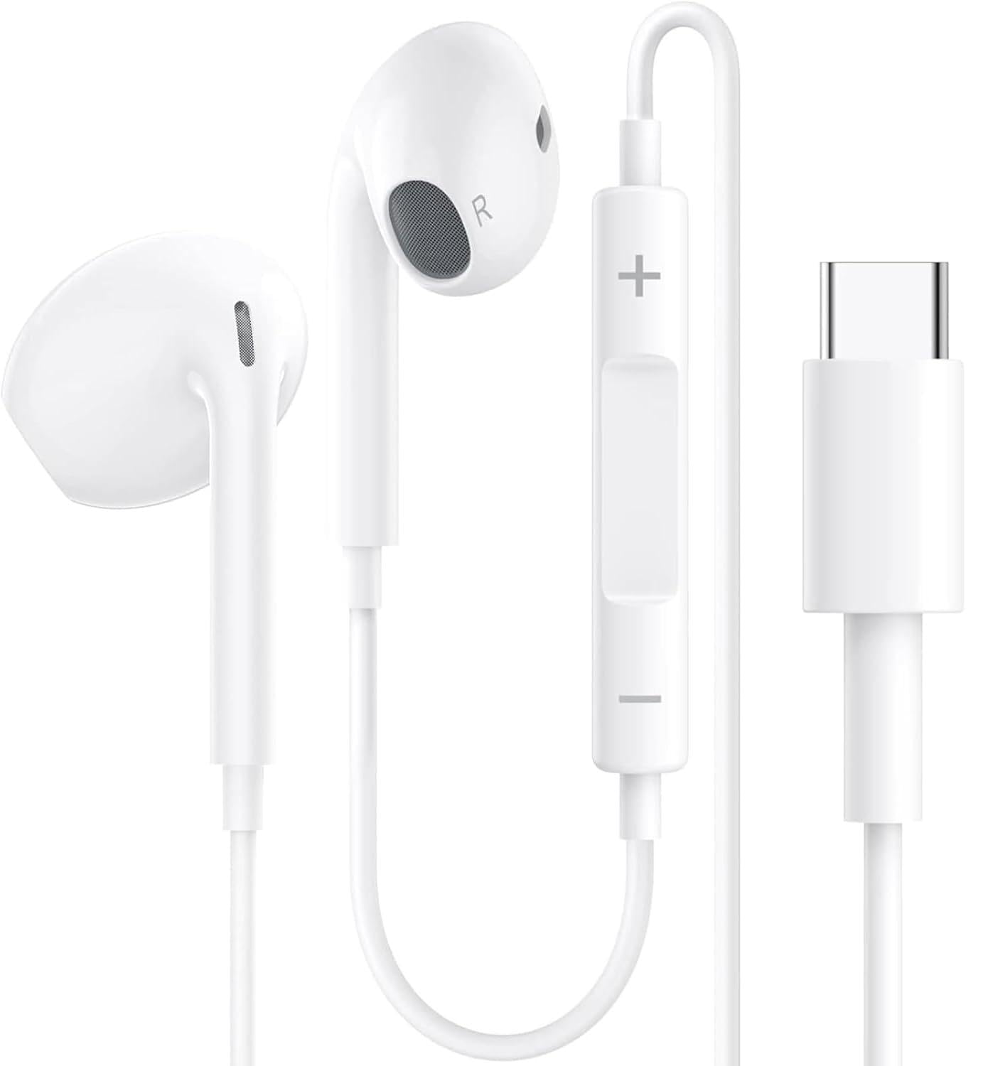 USB C Headphones Earbuds for iPhone 16, Type C Earbuds Wired Earphones (Microphone & Remote Control) Noise Cancelling for iPhone 15 Pro max, lPad Pro, Galaxy S23/S22/S21/S20/Ultra Note10/20, Pixel