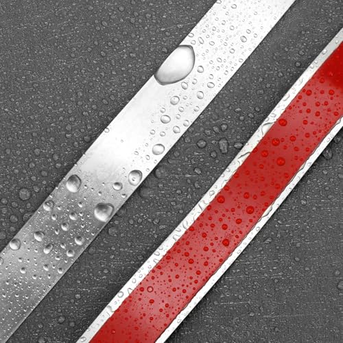 QWORK® 20mm x 5m Zierleiste Selbstklebend, Silber, Gebürstetem Edelstahl, für Kamin, Spiegelrahmen, Möbel & Dekoration