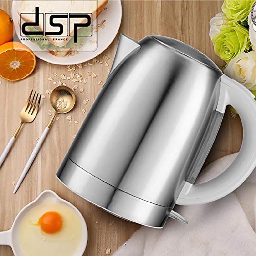 Hervidor eléctrico QWEASDF 1.7L doble pared acero inoxidable miniatura 5