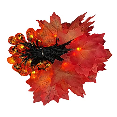 Guirnalda luminosa de calabazas impermeable y solar para decorar el exterior sin gastar luz