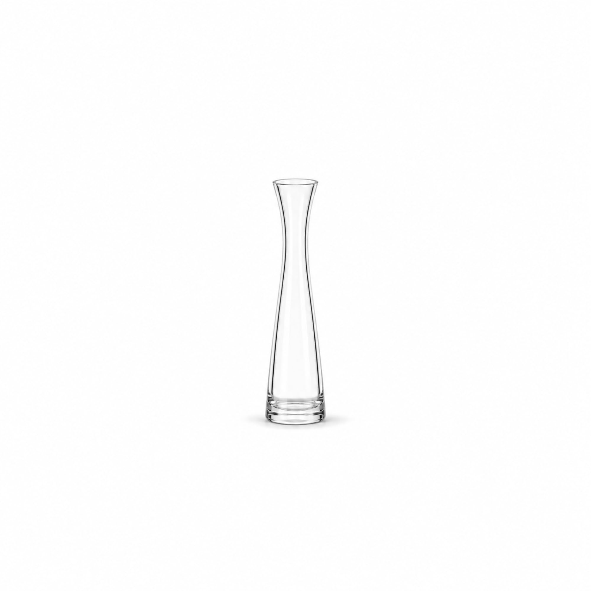 Hariji Glass Products Slim Hourglass Clear Flower Vase, 20.5 cm, Thick Base Transparent Decorative Vase for Fresh Flowers | Modern Home & Office Table Decor-image-6