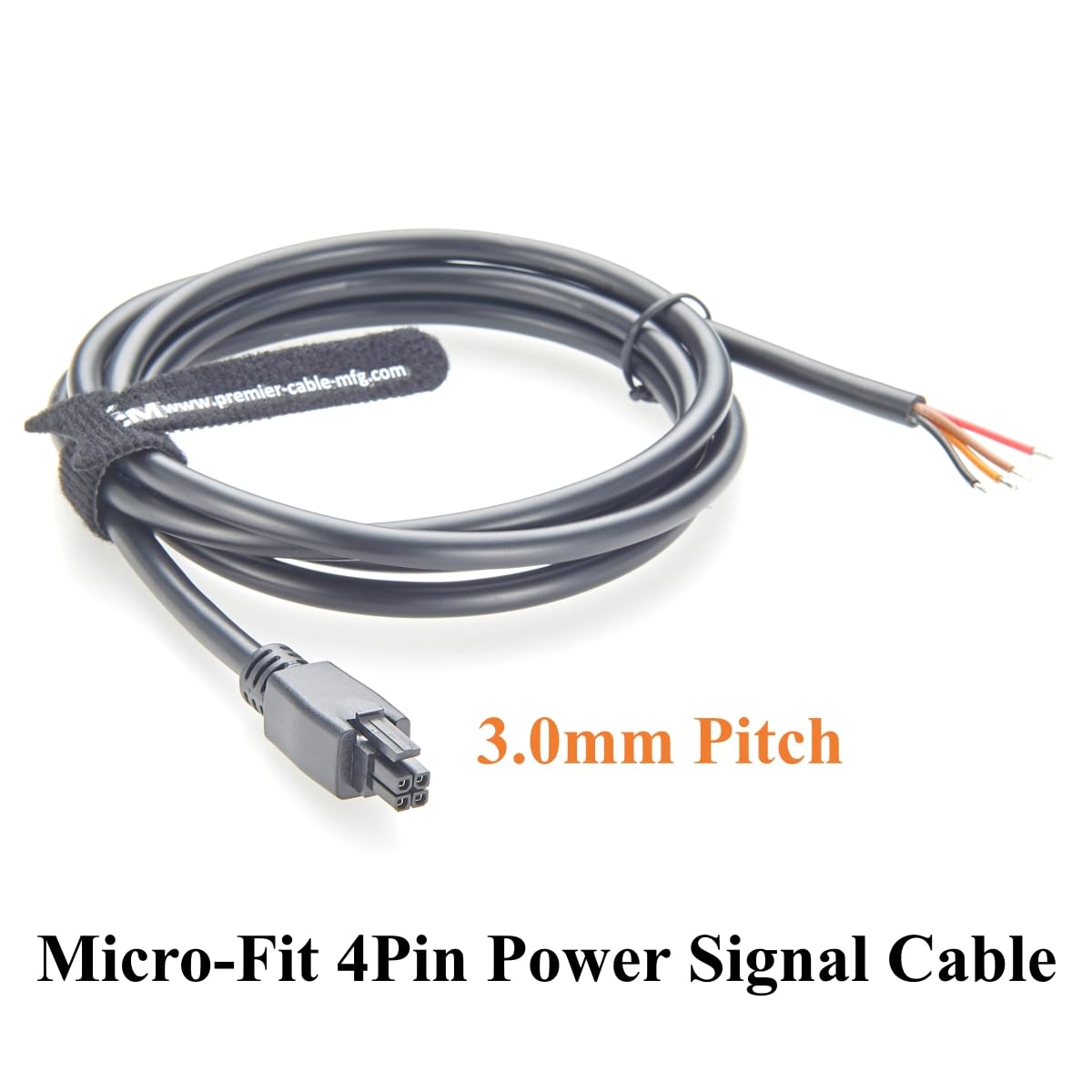 Compatible with 43025-0400 4 Pin Micro-Fit 3.0 Receptacle Housing to Open End Cable Assembly Dual Row 4 Circuits Power Signal Cable (5PCS, 1.5M/4.92FT)