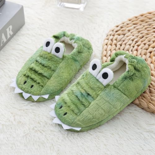 Kids Boys Girls Plush Dinosaur Slippers Cartoon Animal Fleece Non-Slip Slippers Fall Winter Warm Soft Cute Sandals3