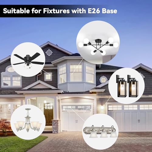 Image of TJOY 24 Pack A19 LED Light Bulbs, 60 Watt Equivalent LED Bulb, Efficient 9W, Daylight 5000K, E26 Standard Base, Bright White Light Bulb, Non Dimmable, Energy Saving, 800LM, 80 CRI, 120V, UL Listed