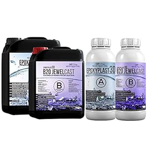 3,0 KG Epoxyhars EpoxyPlast 3D B20 JewelCast voor Hars Art I Ultra Diamond Clear I Uitstekende UV-bescherming I Sieraden I Giethars I Kristalheldere I Schimmelbouw I Premium Product I Fast Curing I Houten Glas