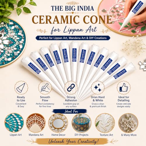 Image of Glitter Liquid Paste Cones for Arts & Crafts Material, Gutta Cone Lippan Art and Decorative Purposes Pack of 4 Cones (Golden)