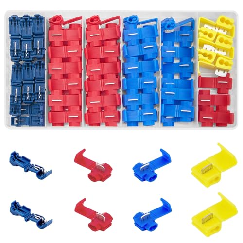 Vwoqiy 80 Pièces Cosse Electrique Connecteur Rapide, Connecteur Electrique Rapide Dérivation, Électrique Verrouillage Raccords - 0,5 mm² - 6 mm²