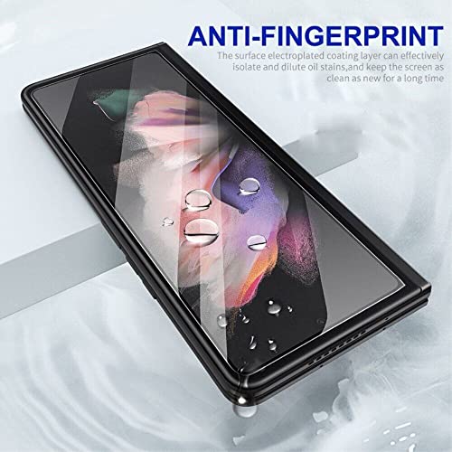 Image of Casodon Tempered Glass Screen Protector Guard for Samsung Galaxy Fold 5 (Black) Full Screen Coverage with Easy Installation Kit