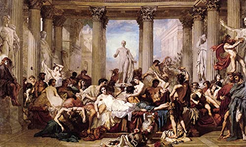 Cuadro de lienzo de Los romanos de la decadencia para decorar salones elegantes de 60x90cm
