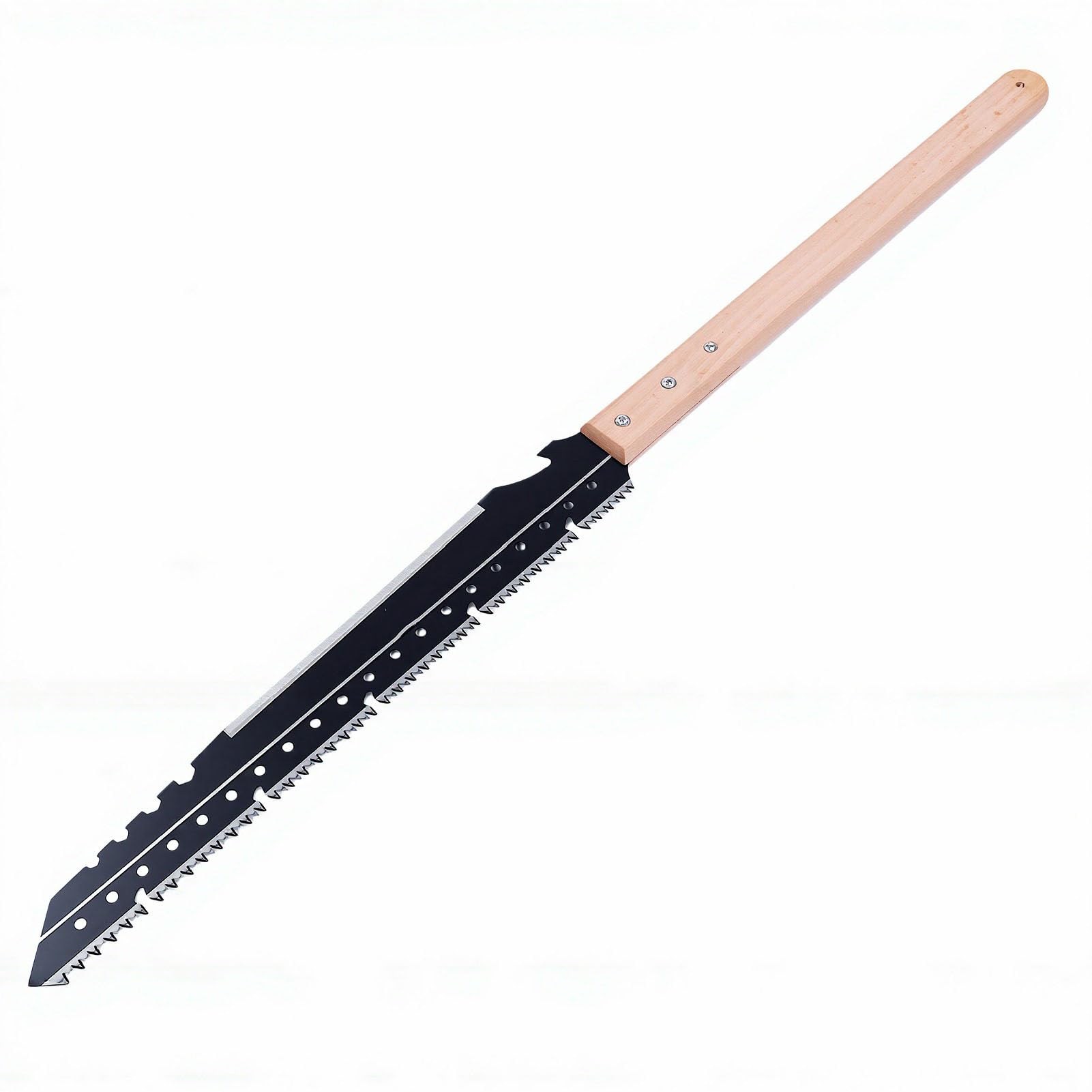Eujgoov Scie à Main 440mm, Scie Japonaise avec Lame en Acier SK5 et étui en Cuir, pour élagage des Arbres, Jardinage et Travaux Extérieurs