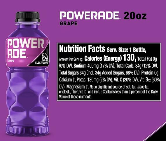 POWERADE Grape Bottles, 20 FL OZ, Bottles (12)