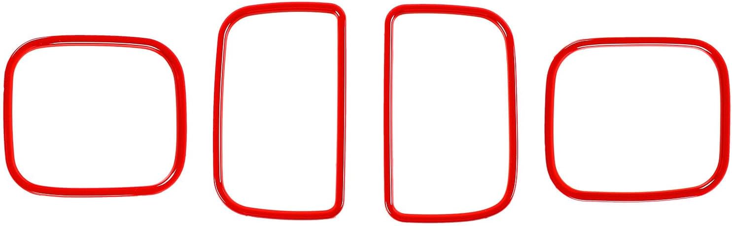 for Charger Center Dashboard Air Vent Cover Trim for Dodge Charger 2011-2023 Red Interior Accessories 4pcs