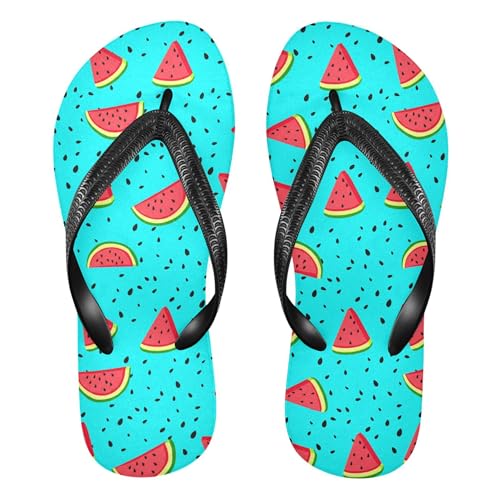 Burbuja Watermelon Slices Flip Flops for Women Men, Soft Thong Sandals Rubber Slippers for Pool Beach Essentials