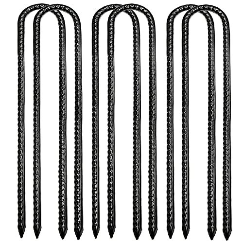 Bodenanker Zeltnägel Erdanker Garten Heringe Gartenpfähle Verzinkt Pflocke Stakes Erdnägel Zeltheringe Landschaft Heftklammern Bauanker Zelt zum Trampolin Schaukel 6 Stück 30CM Cover