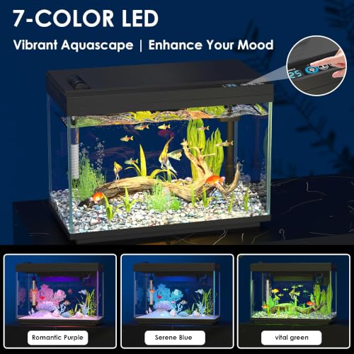 Image of Smart 5.8Gal Fish Tank Kit, Self-Cleaning with Quiet Filter for Beginners