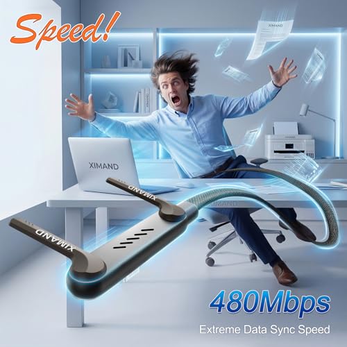 Image of Invisible Holder Charger Cable, 240W USB C to Lightning Cable 1.5M /4.9FT Braided Fast Charging Cord, 90 degree Connector & 360 Adjustable Stand for iphone, Gaming, Home, Office, Black, 3 PACK