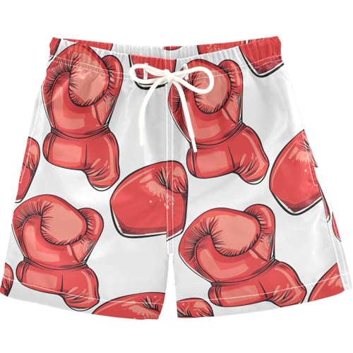visesunny Summer Boy's Beach Shorts Boxing Gloves Pattern Quick Dry Swim Trunks Baby Boy Bathing Suit